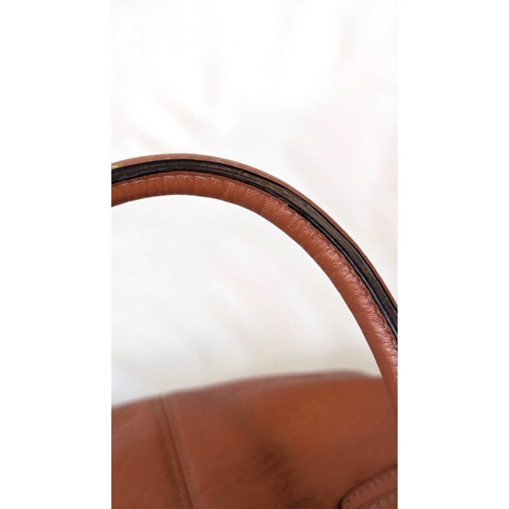 Tignanello Perfect 10 pebbled leather satchel top handle purse orange terracotta - Picture 13 of 14